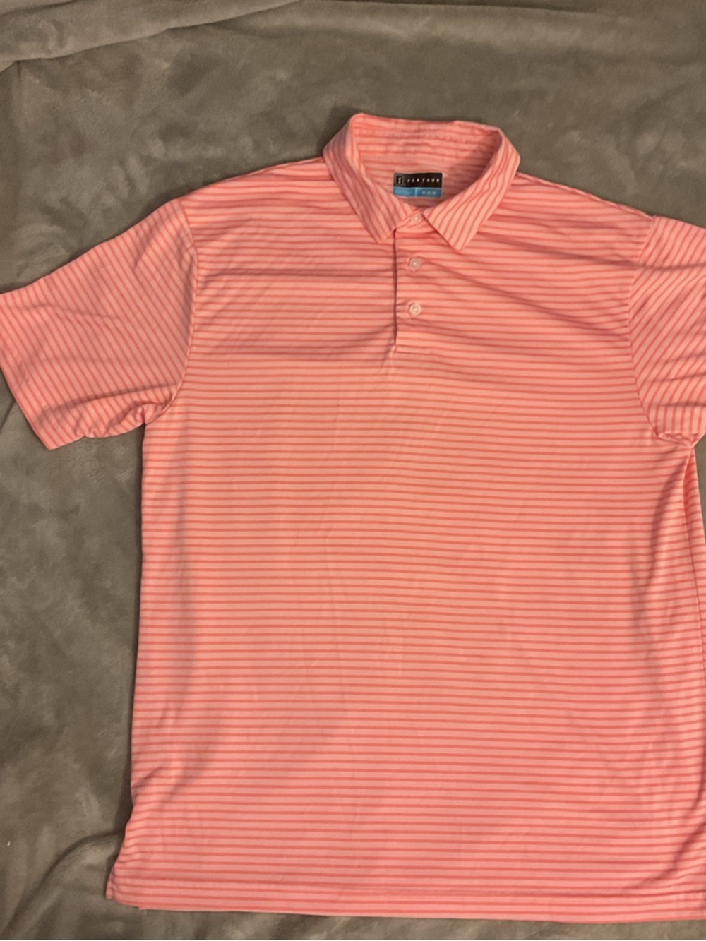PGA Tour Men's Coral Stripe Polo